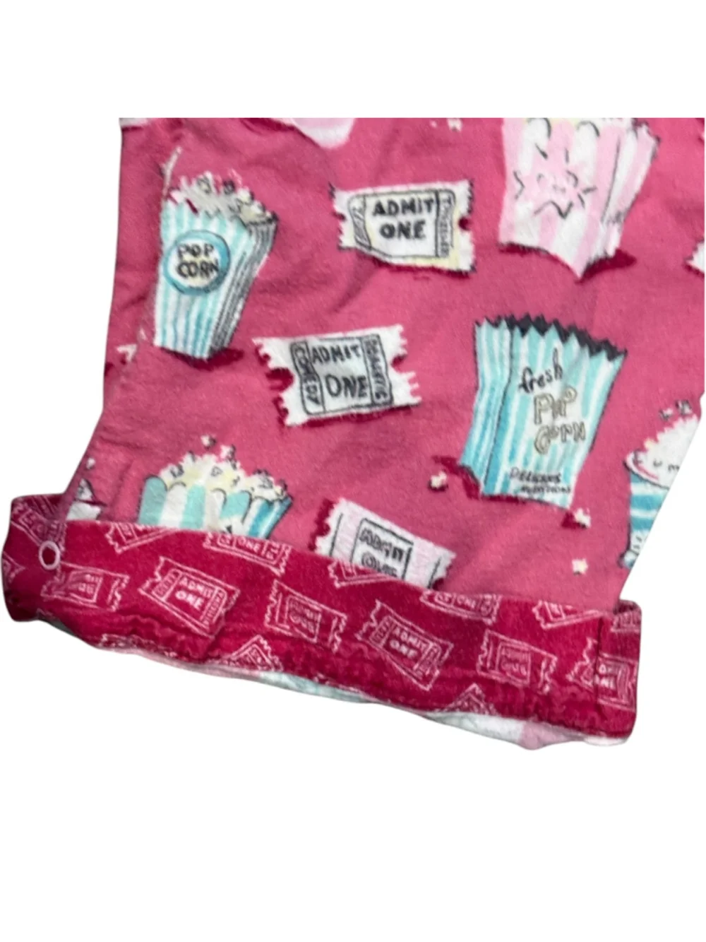 Munki Munki Women’s Popcorn Movie Night Pajama Set Pink Size Large